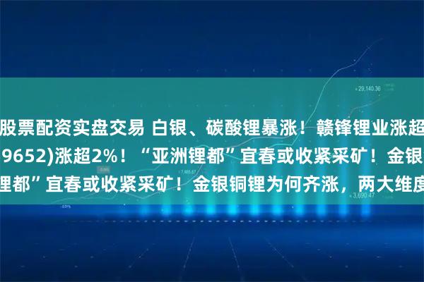 股票配资实盘交易 白银、碳酸锂暴涨！赣锋锂业涨超4%，有色50ETF(159652)涨超2%！“亚洲锂都”宜春或收紧采矿！金银铜锂为何齐涨，两大维度解读