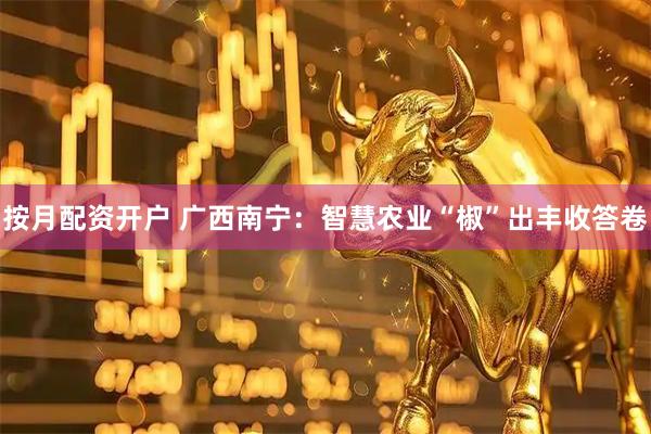 按月配资开户 广西南宁：智慧农业“椒”出丰收答卷